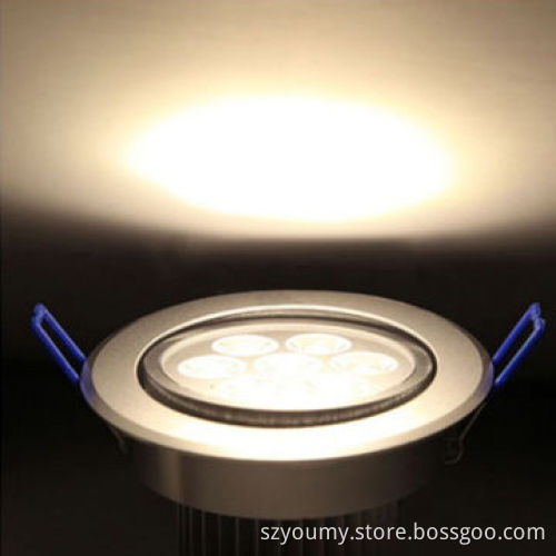 7x1W LED Recessed Downlight, 630lm, 100-240V, with CE and RoHS Marks, 2 Years Warranty